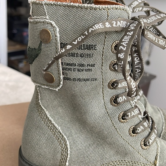 NWB Zadig Voltaire Joe Canvas combat boots 36 - Picture 4 of 9